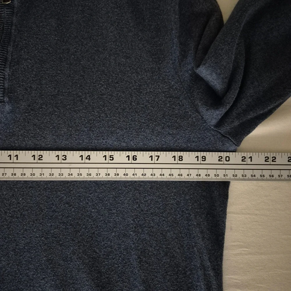 Banana Republic Mens Medium Blue Pima Cotton Cashmere Quarter Zip Sweater